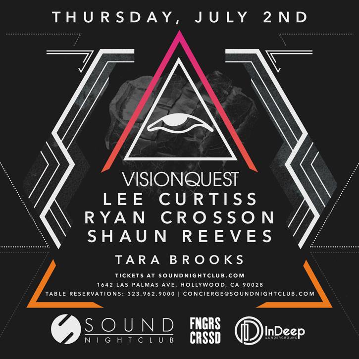 Mixmag's tweet image. LA! We have 2 pairs of tickets to Visionquest at @Sound_Nightclub to give away. Email info@indeepevents.com to win.