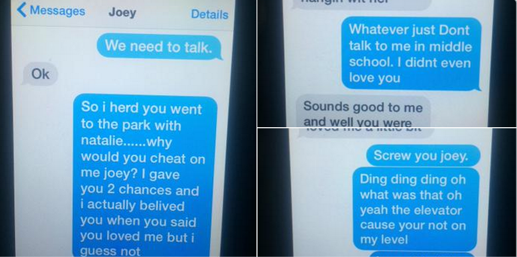 BuzzFeed's tweet photo. An 11-year-old girl delivered one of the sickest text message burns you’ve ever seen http://t.co/XTMqQdu8Vj http://t.co/kbI4E0gGPs