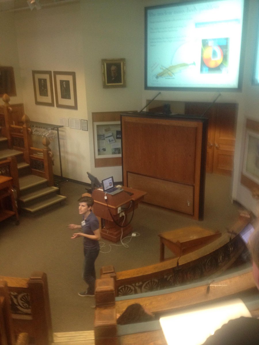 rerutled's tweet photo. Arianna Carbone explains her calculations for dense matter at finite temperature. #RADIUS15 http://t.co/gz4YOY8Crm