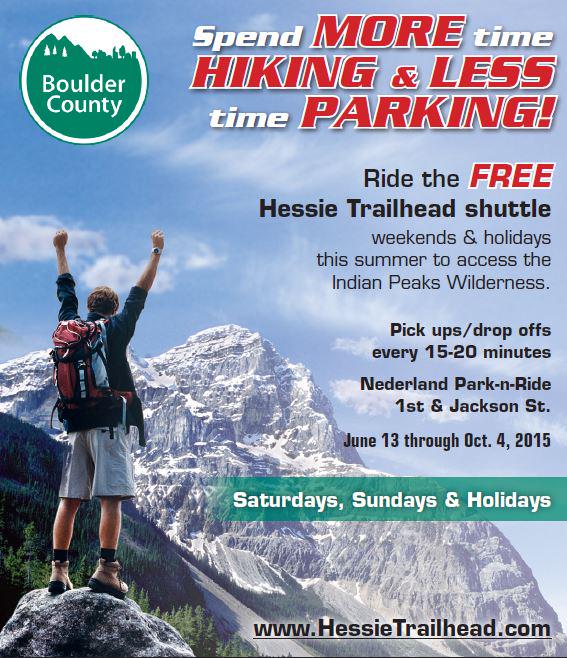 FREE Hessie Trailhead Shuttle bonus day this Friday, July 3 - Visit the Indian Peaks! HessieTrailhead.com