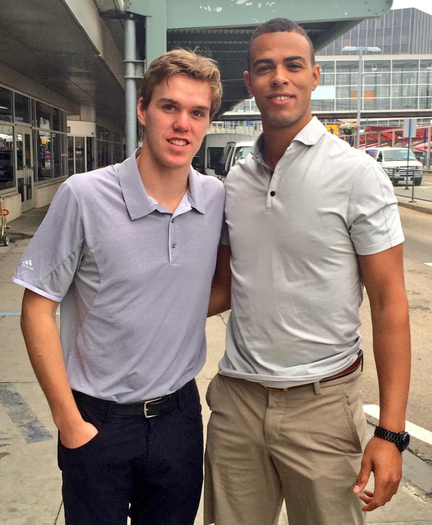 Look who we found at <a href="/FlyEIA/">FlyEIA (No longer active)</a>! <a href="/cmcdavid97/">Connor McDavid</a> and <a href="/drtwofive/">Darnell Nurse</a> have arrived in #OilCountry for #Oilers Orientation Camp!