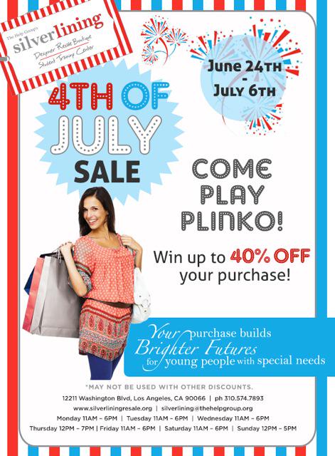 SLVR_Lining's tweet photo. 4th of July SALE on now! Win up to 40% off your purchase &amp; build brighter futures for young people w special needs. http://t.co/74HZafRNsk