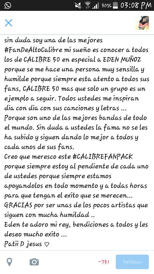 patiD_Bebeto's tweet photo. @calibre50eden 🙊🙈
#FanDeAltoCalibre 💜
#CALIBREFANPACK 😢💜👌 http://t.co/gR9Ow56Vr7