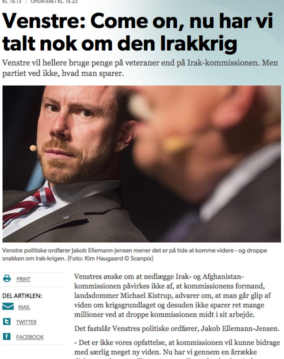 JakobSheikh's tweet photo. Mens politikerne diskuterer nedlæggelsen af kommissionen, foreslår jeg, at #dkmedier bliver ved med at dække krigen. http://t.co/ADexnBzPe1