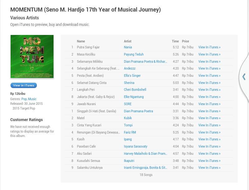 kollasik's tweet photo. Dapatkan Album MOMENTUM ( @seno_hardjo 17th Year of Musical Journey ) di iTunes , klik https://t.co/UtK2yDkQMv http://t.co/RB3EwI38Rz