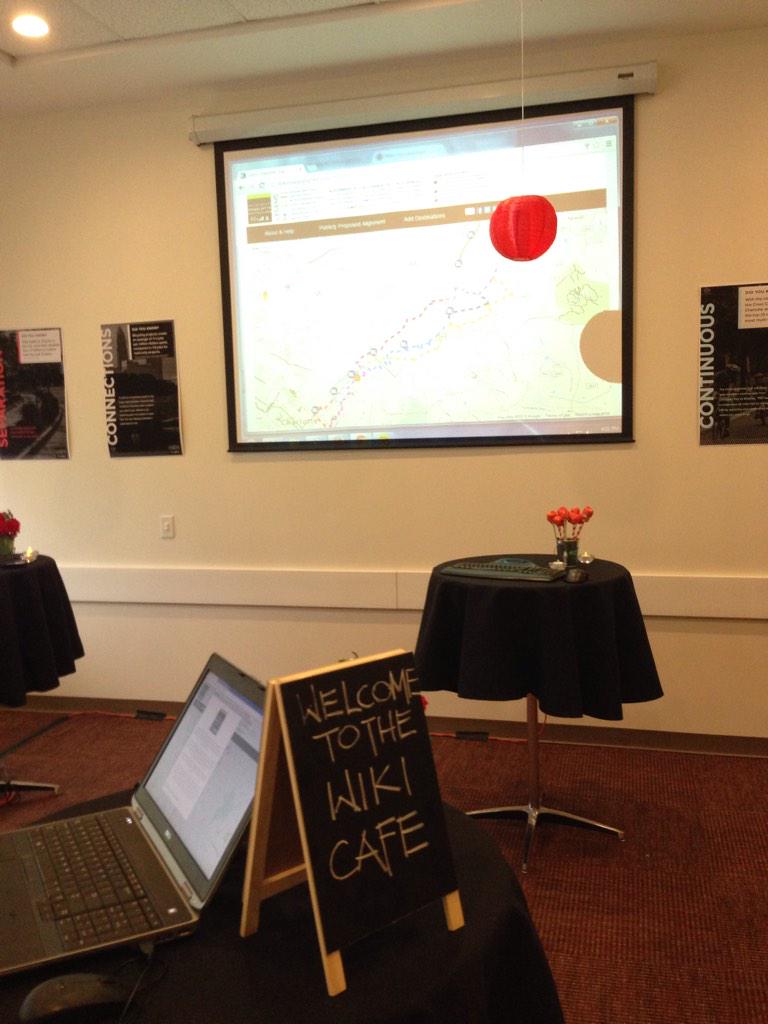 geopetrosky's tweet photo. Come give input @ the #wikimaps interactive mapping cafe on the #XCLT #cltbikes #greenways @LandDesignInc http://t.co/5auxTDM5Rx