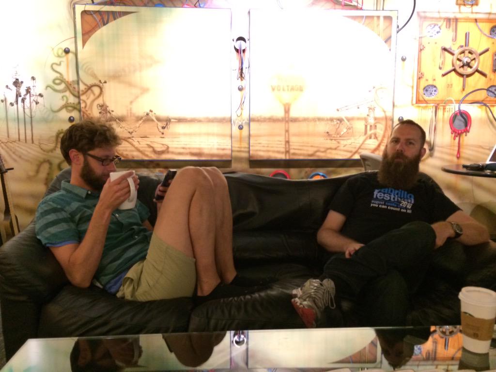 Much needed break time in the incredibly surreal lounge <a href="/IVLabStudios/">I.V. Lab Studios</a> during an epic recording session.