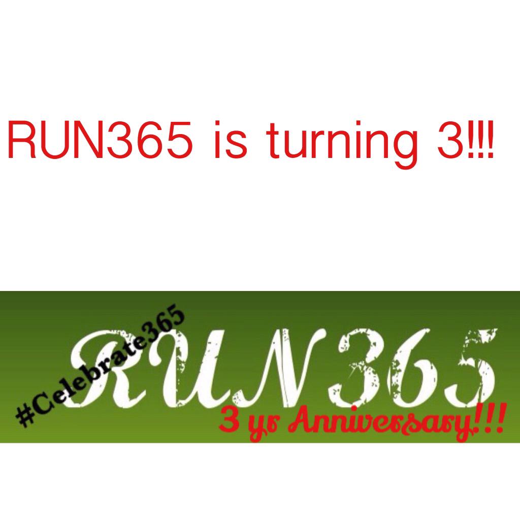 teamrun365's tweet photo. Celebrate #RUN365's 3yr anniversary by running 3.65 miles tomorrow with us! #Celebrate365 #TeamRUN365 http://t.co/AoT831yg4o