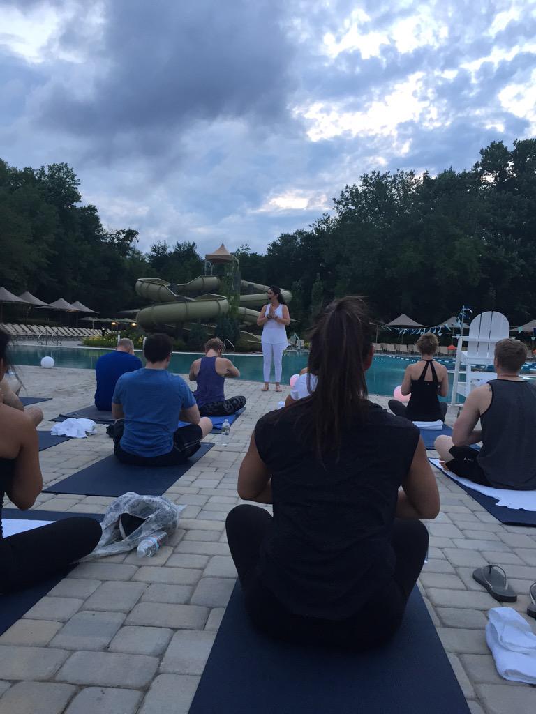 Beautiful night for yoga under the stars - feeling connected to the power of the breath