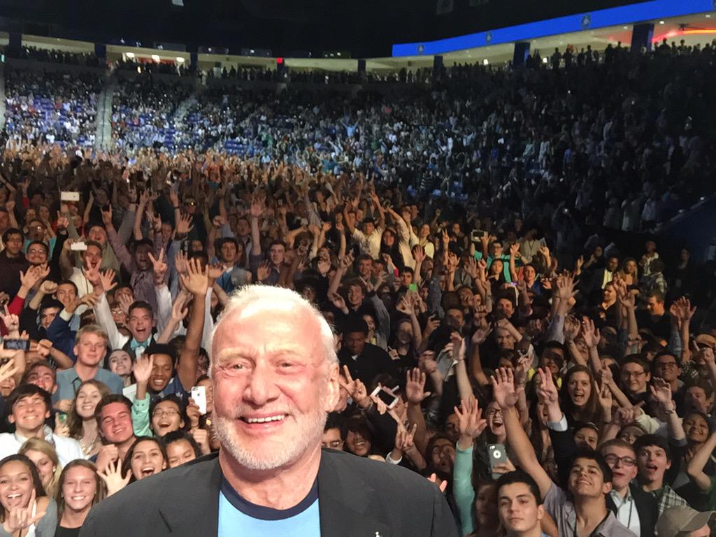 TheRealBuzz's tweet image. Selfie with the kids at #SciTechLeaders