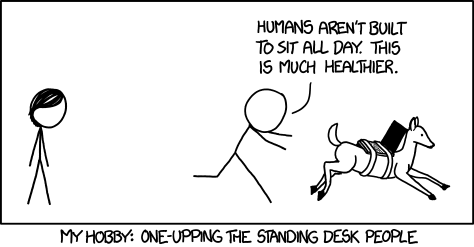 humanscale's tweet photo. That’s one way to do it @xkcdComic. Here are some others--- #FloatTable #QuickStand https://t.co/KK5NJAHwdS http://t.co/XEWsEFXCEs