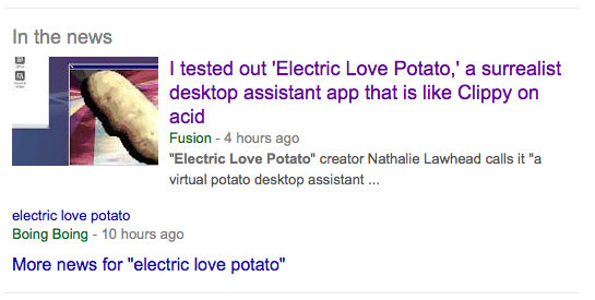 alienmelon's tweet photo. In the news! Love Potatoes are in the news! #potatoware is a success!
(ok I promise I'll stop flooding everyone now) http://t.co/OU6RyYlPY8