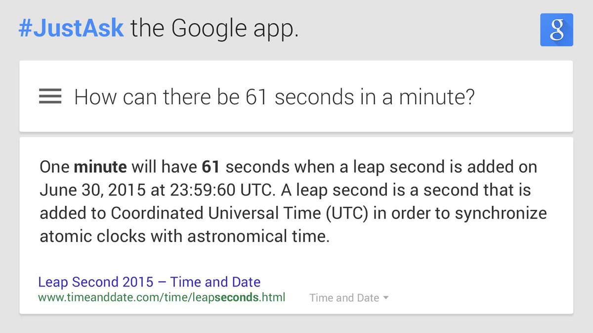 Google's tweet photo. Did you feel that? The world just got an extra second. http://t.co/V4ggfk0loG