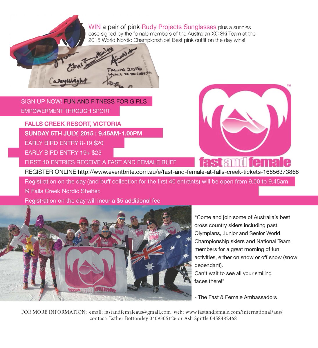 estherbott's tweet photo. Fast&amp;Female this Sunday 5th, July @Falls_Creek. No snow!?Bring your runners! Snow! Bring or hire xc skis,Fun&amp;Fitness! http://t.co/XaynOLtvKT