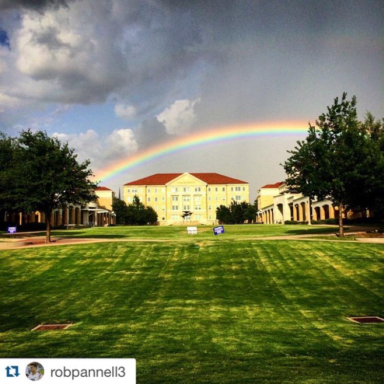TCU's tweet image. Check out this amazing shot from @RobPannell3 🌈