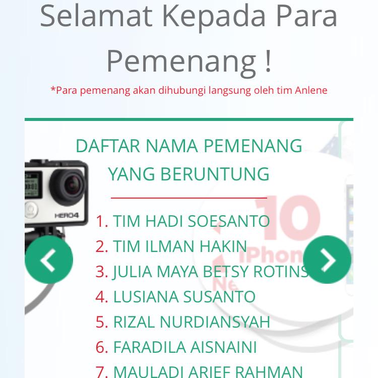 Jarang2 ikut quiz. Trus tiba2 ikut &amp; shock baca nama nomer 2. Huhuuuuy punya Go Pro! Thank you <a href="/anlene_ID/">Anlene Indonesia</a> ❤️❤️❤️
