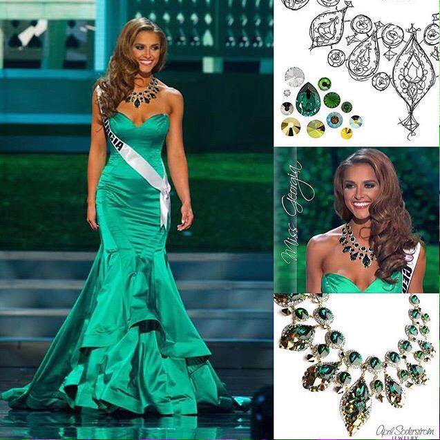 GWP_USA's tweet image. Still drooling over this @aprilsoderstrom necklace that #MissGAUSA wore at #MissUSA! What a beauty! #AprilSoderstrom