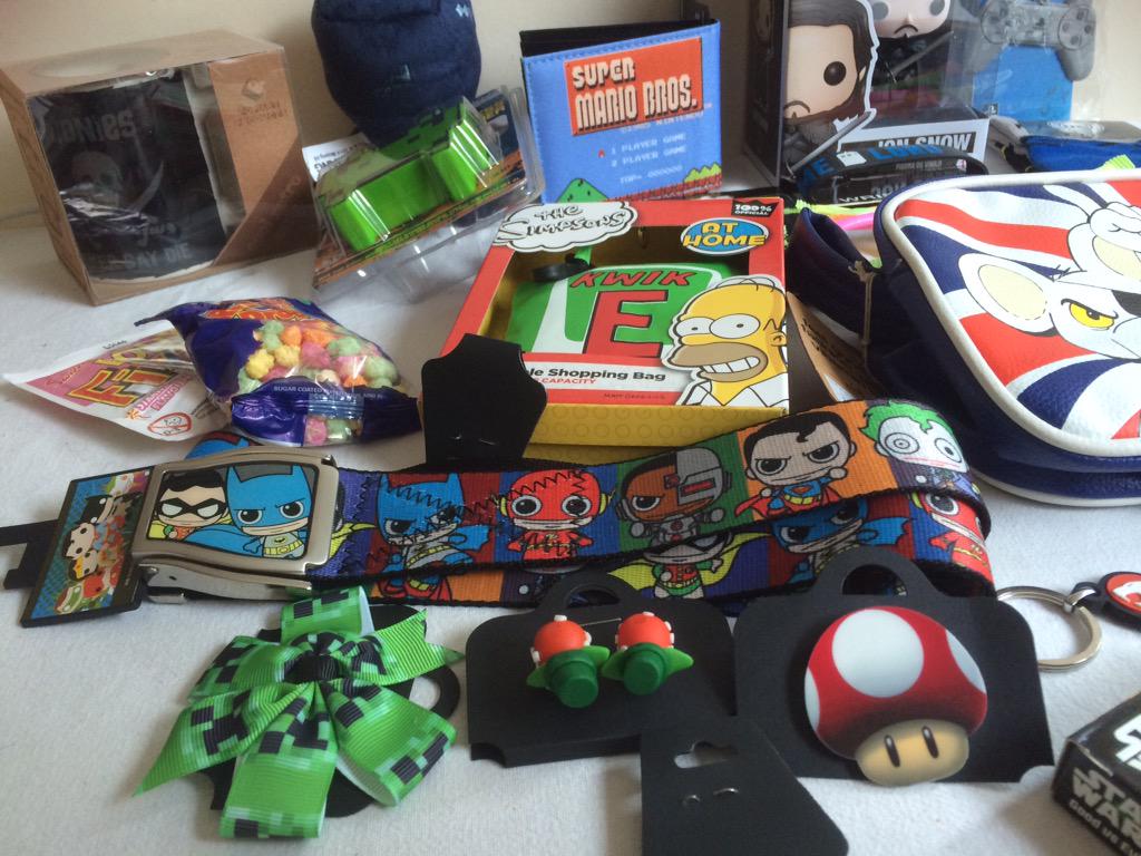 RoseyMacdoo's tweet photo. Look! I won a Facebook comp and won all this brilliant #geekloot!! Thanks so much @Retro_Geek_Chic ๐๐ http://t.co/SxpHPeuUHP