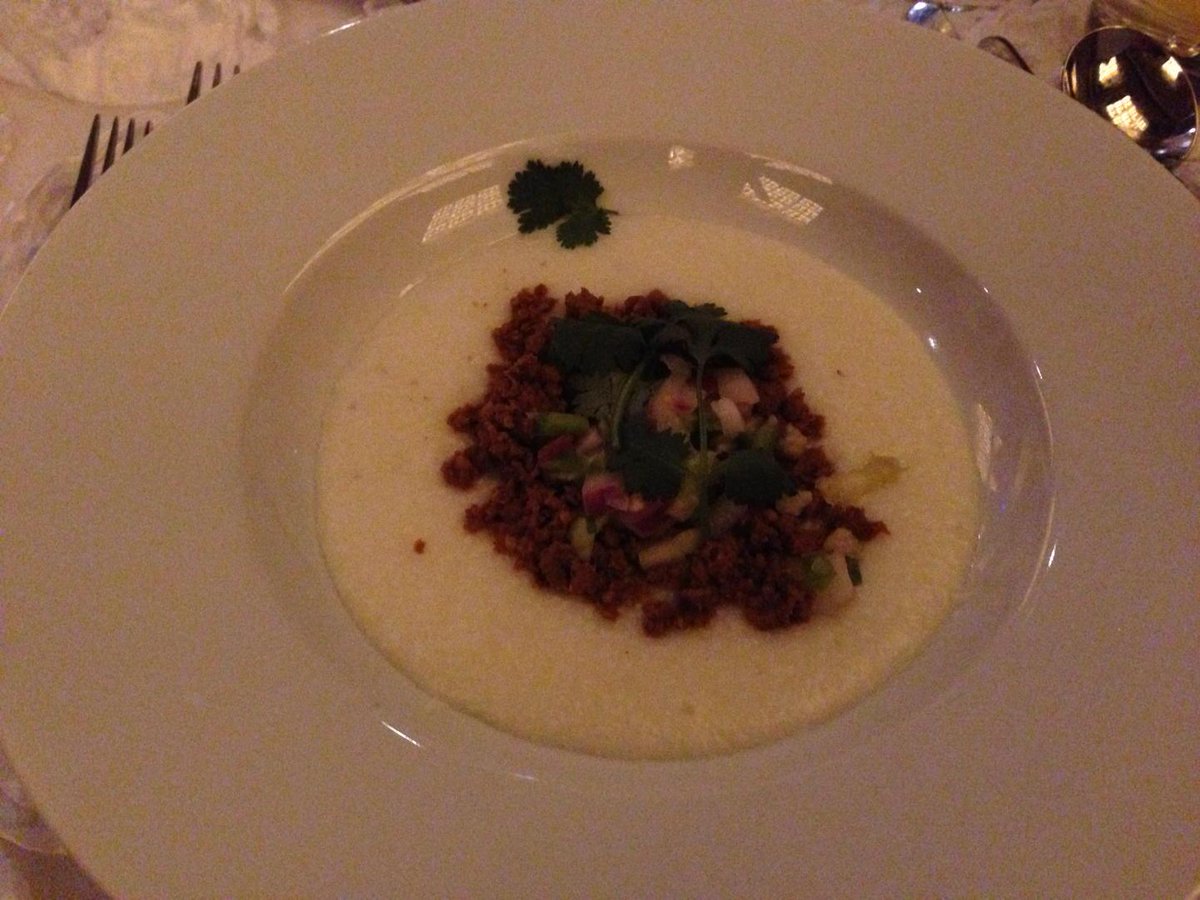 pattishock's tweet photo. Chorizo & Grits @ culinary experience breakfast #naceexp15 http://t.co/af8rkzeyOj