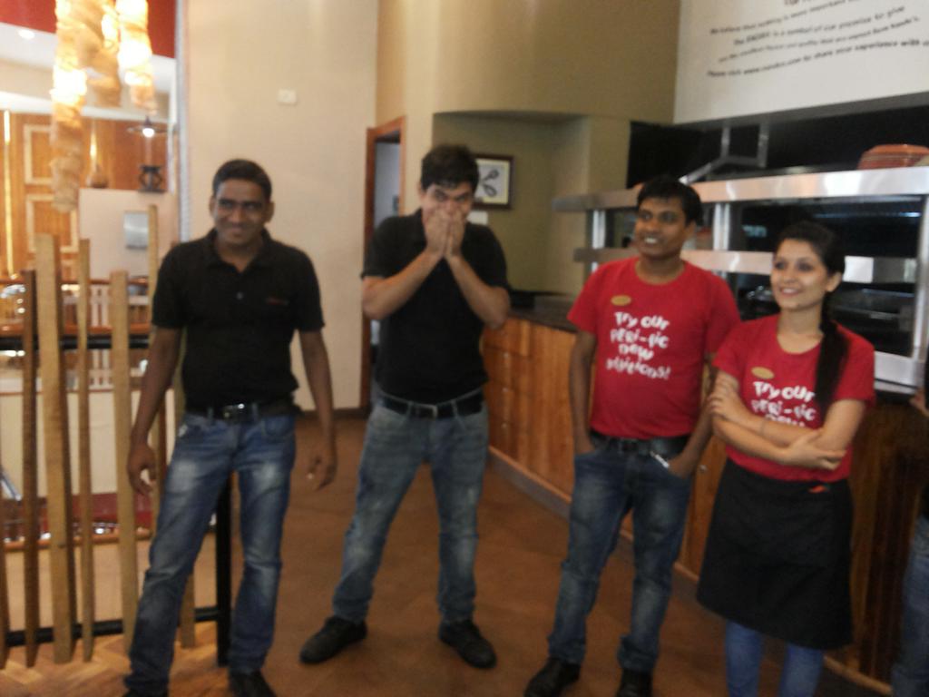 ...and the winner is... Mahesh.
Look at him covering his face.
Was an awesome experience #beingajudge @NandosIndia