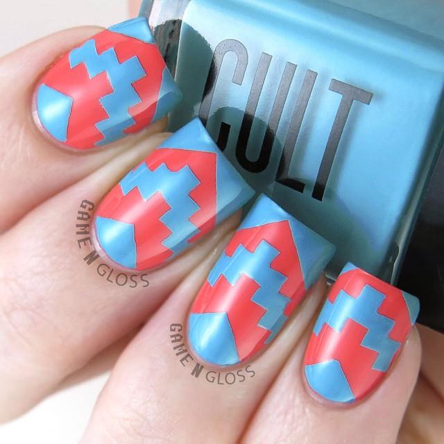 TAG a friend that would love this Aztec design! Colors used are Newport Beach and Playa Del Rey! By @Gamengloss