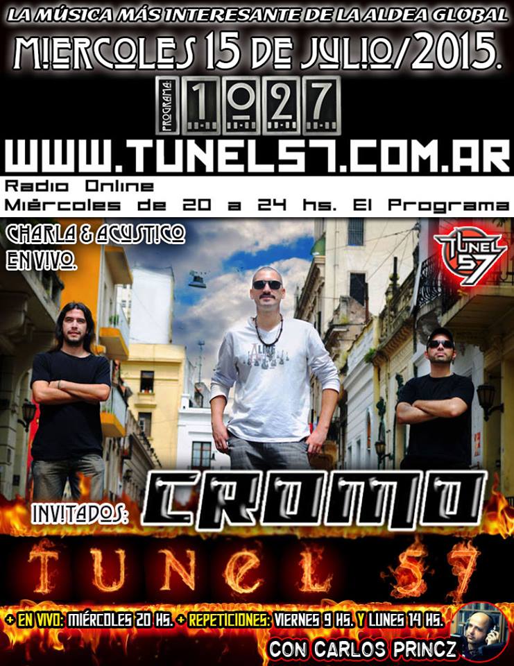 cromorock's tweet photo. Atención hoy estaremos cromando en Tunel 57 a las 22 hs. Nos vemos ahí!! http://t.co/HielWAt4Rh