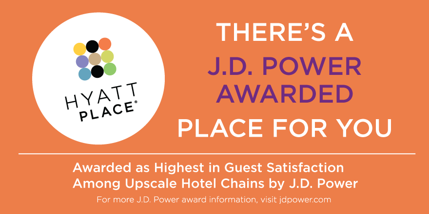 Hyatt's tweet photo. A big thanks to our guests for recognizing #HyattPlace highest in guest satisfaction: http://t.co/phtzjtc0rd #JDPower http://t.co/QsDIEYQ6X2