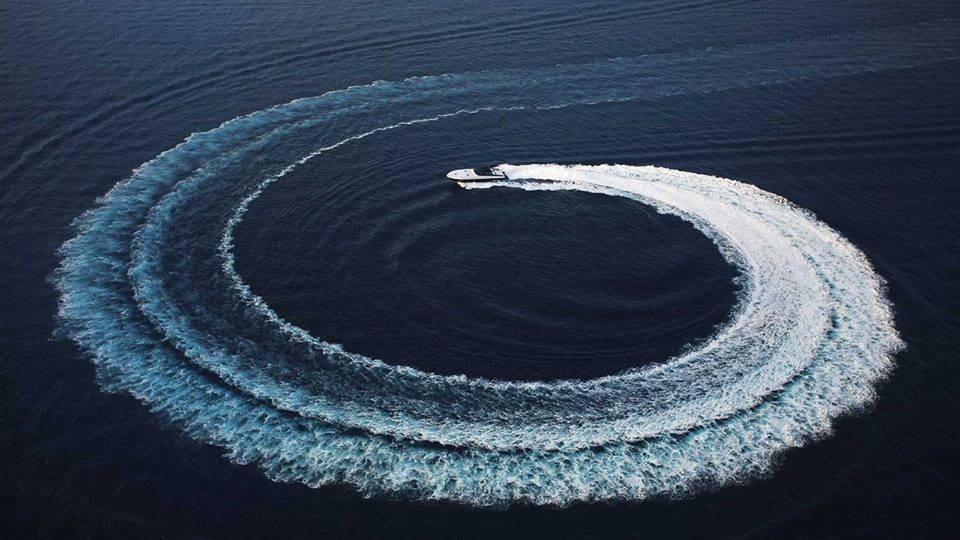Round and around 😎 nauticalbooking.com 📷<a href="/FerrettiGroup/">Ferretti Group</a> #yachtlife #travel #sea
