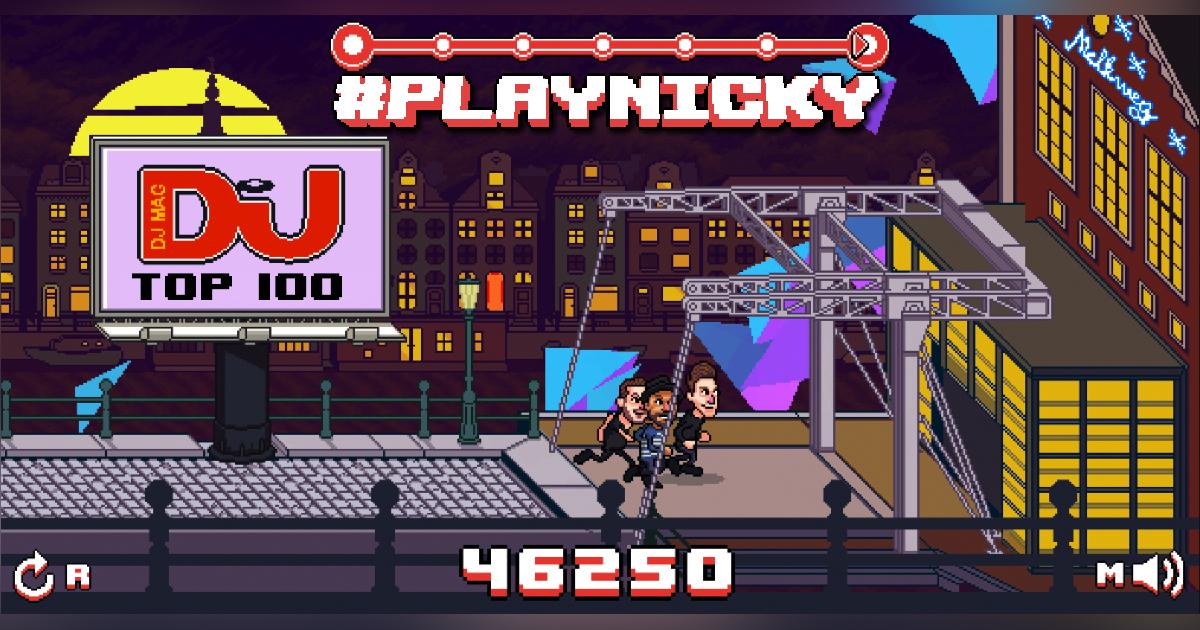 nickyromero's tweet photo. 2014 #CallNicky, 2015 #PlayNicky! Can you beat the high-score? Let the game begin: http://t.co/b4E3hqxWom #Top100DJs http://t.co/hURA5yIBhw