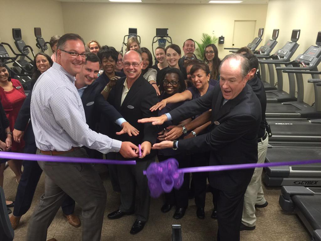 tdsmith9's tweet photo. @MarkHoplamazian ribbon cutting for associate fitness center! Thank you for the inspiration. @HyattOrlando http://t.co/wE6ZDcJpJY