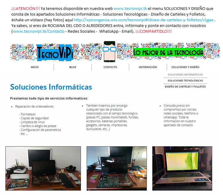 TecnoViPi's tweet photo. ¡¡¡ATENCIÓN!!! Ya tenemos disponible en  http://t.co/hCwjVFWF8W el menu SOLUCIONES Y DISEÑO http://t.co/DNs0GhYkVH http://t.co/5tHNK7EL8B