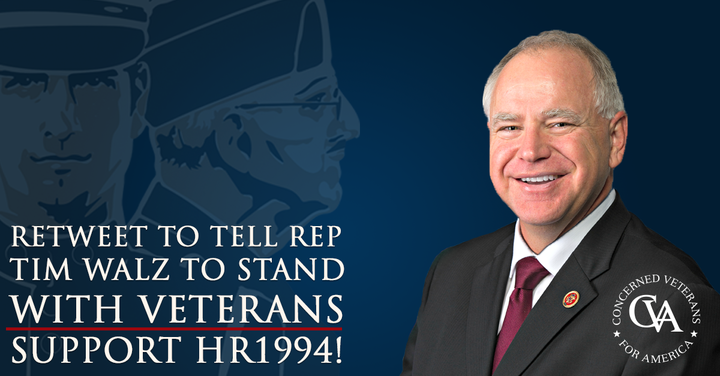 ConcernedVets's tweet image. CVA, @AMVETSNational @iava @VFWHQ @AmericanLegion all support #VAaccountability Act. It's time @RepTimWalz did too!