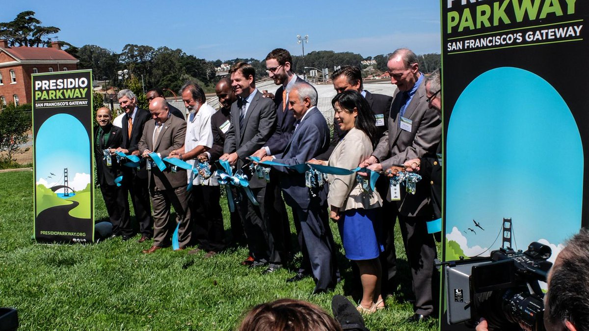 WayneFreedman's tweet photo. #doyledrive …a ribbon fragment rom the the ceremonial opening of Presidio Parkway which replaces Doyle Drive http://t.co/IduxvnXewZ