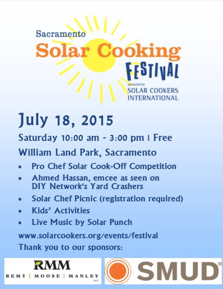 Join me at the Solar Cooking Festival on July 18th! #solarcooking