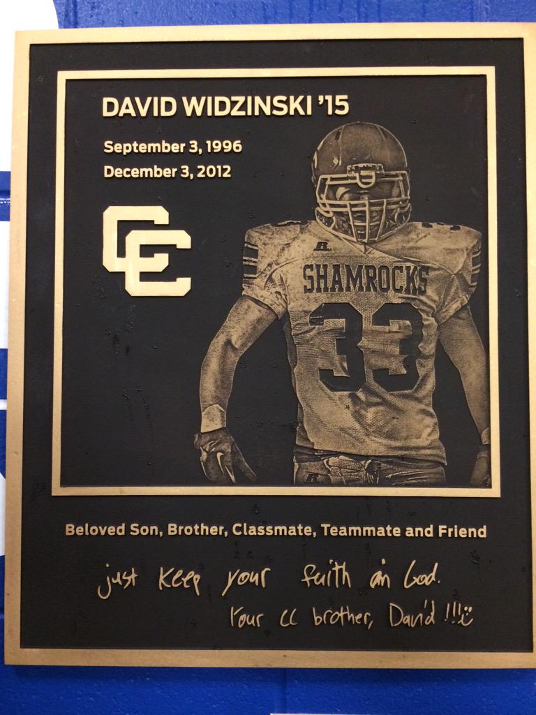 em_widz's tweet photo. So honored that DCC named their weight room after my brother @DavidWidzinski http://t.co/oVEfHpdTKo