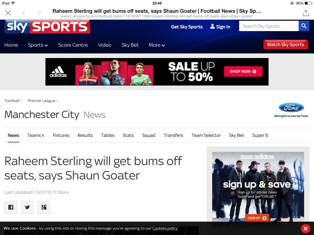 NonceyNando's tweet photo. That's only if he gets his own bum off a seat😉 #Sterling #LFC http://t.co/OBaxhgsIlH