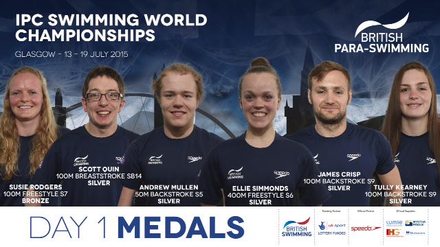 Six medals from six finals on day one of #Glasgow2015 for GB. Plenty more to come as well!