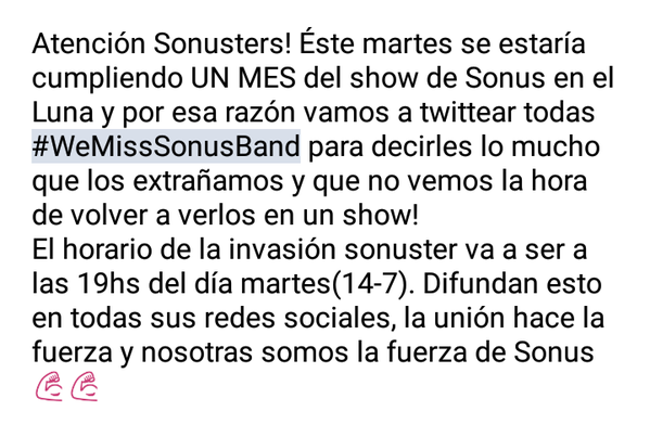 SboaSede's tweet photo. Vamos todas/os SONUSTER  Mañana 19:00 hs INVACION SONUSTER!!!! http://t.co/r1yGzhrhDD
