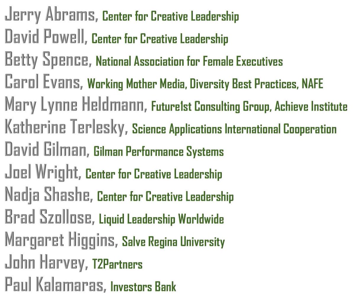 Thank you to our terrific speakers who led engaging, thought and discussion provoking workshops this year: