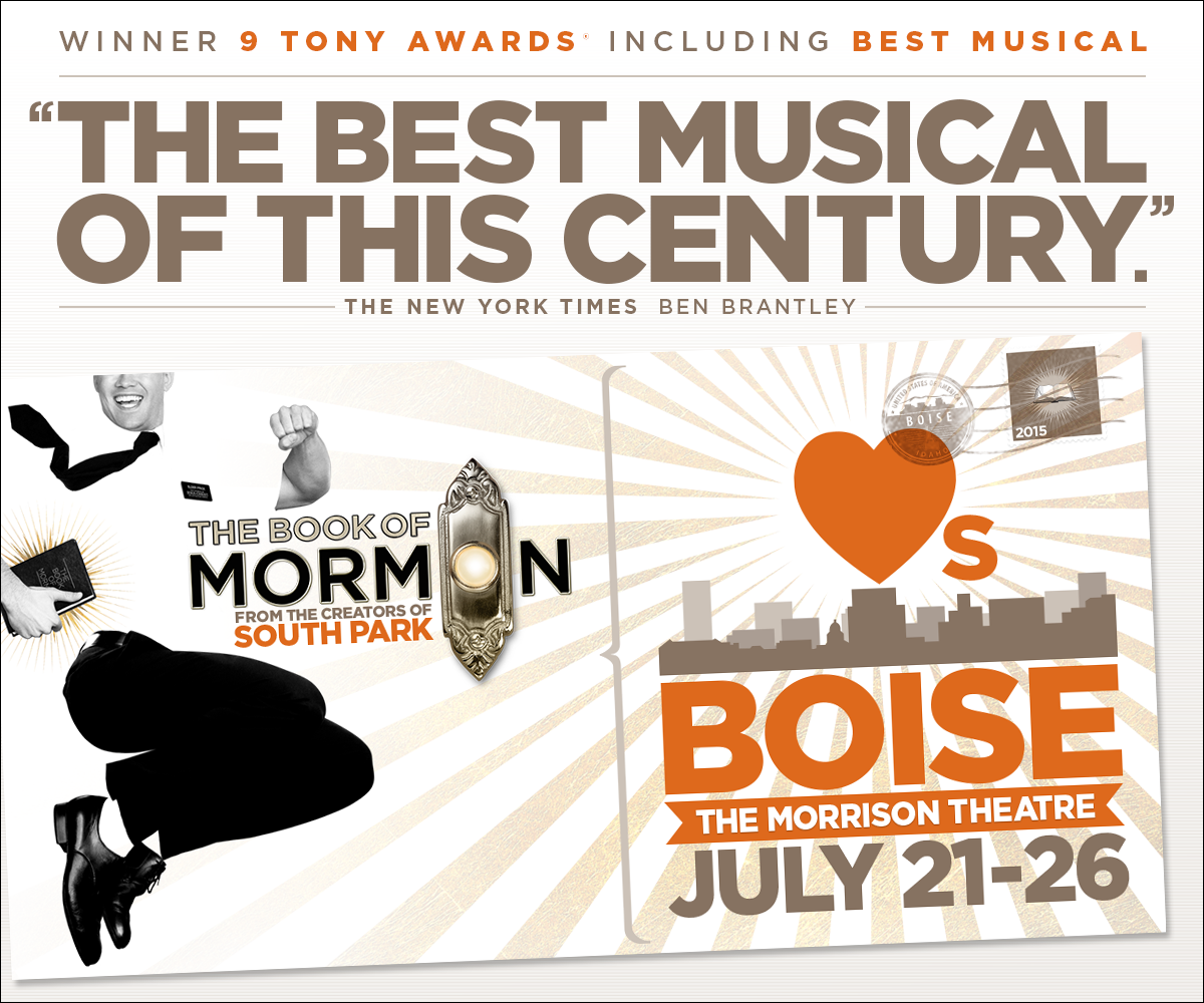 BookofMormon's tweet photo. #HelloBoise! Follow and RT for a chance to win 2 tickets for July 22nd's show at the Morrison Theatre! http://t.co/arK2VMF6nH