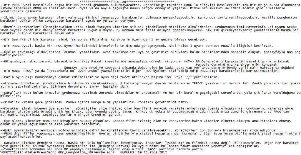 OD: An itibariyle uygulanacaktır. Kurallara uymadığınız taktirde PROG'un iyiliği için hesabı başkasına devredin