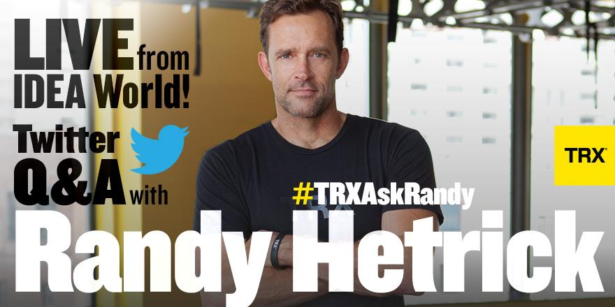 TRXtraining's tweet photo. Submit your questions NOW to #TRXAskRandy. If your question is chosen, you could win FREE #TRX gear! #IDEAWORLD http://t.co/y3KFsiqfeX