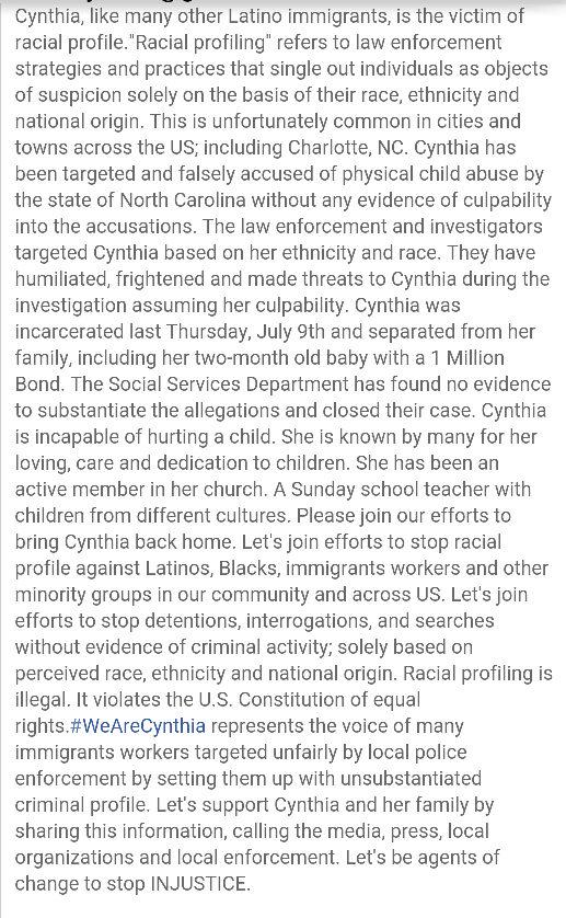 WeAreCynthia's tweet photo. #WeAreCynthia @UniNoticias @latina1023fm @Telemundo @LatinoUSA @WBTV_News ... http://t.co/PNSdUagqRT http://t.co/vhuULdzwV4