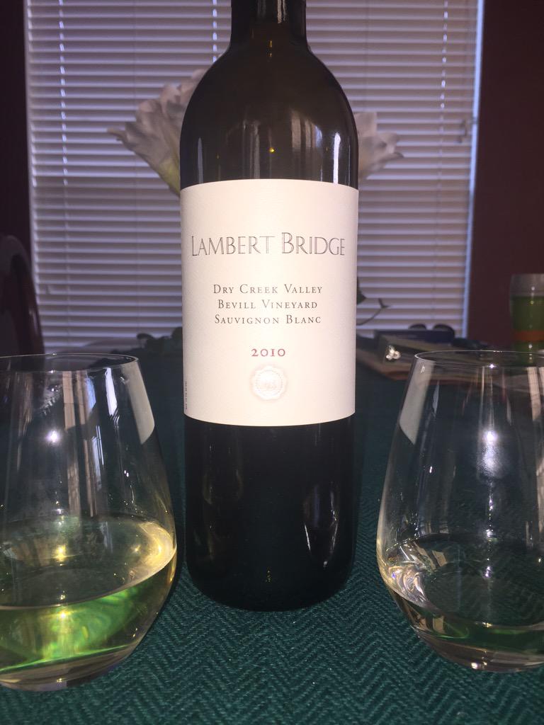 Sharing a bottle of <a href="/LambertBridge/">Lambert Bridge</a> Bevill Vineyard Sauvignon Blanc with the wife! #wine #SauvignonBlanc