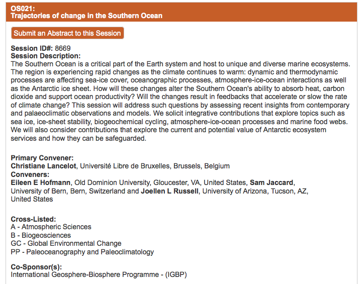 IGBPcomms's tweet image. Trajectories of change in the Southern Ocean agu.confex.com/agu/fm15/preli… Submit abstracts by 5 August. @WCRP_climate
