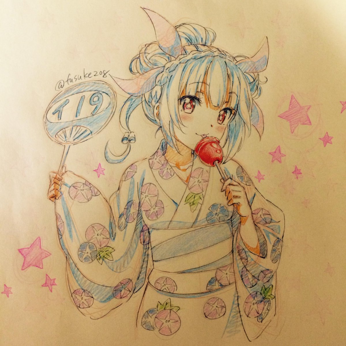 ふうすけ در توییتر 浴衣イクちゃん 髪アップにしてお団子みっつ作ったらキャラ分かり難いかな と思ったけど大丈夫そう 艦娘の浴衣絵ください Http T Co D9aedfjhny