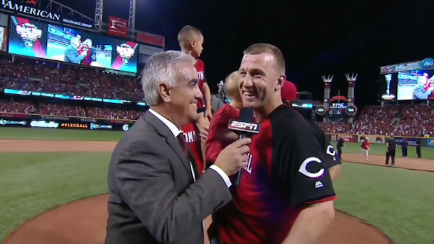 TSN_Sports's tweet image. Todd Frazier on winning the Home Run Derby. WATCH: fw.to/6VaP40X
