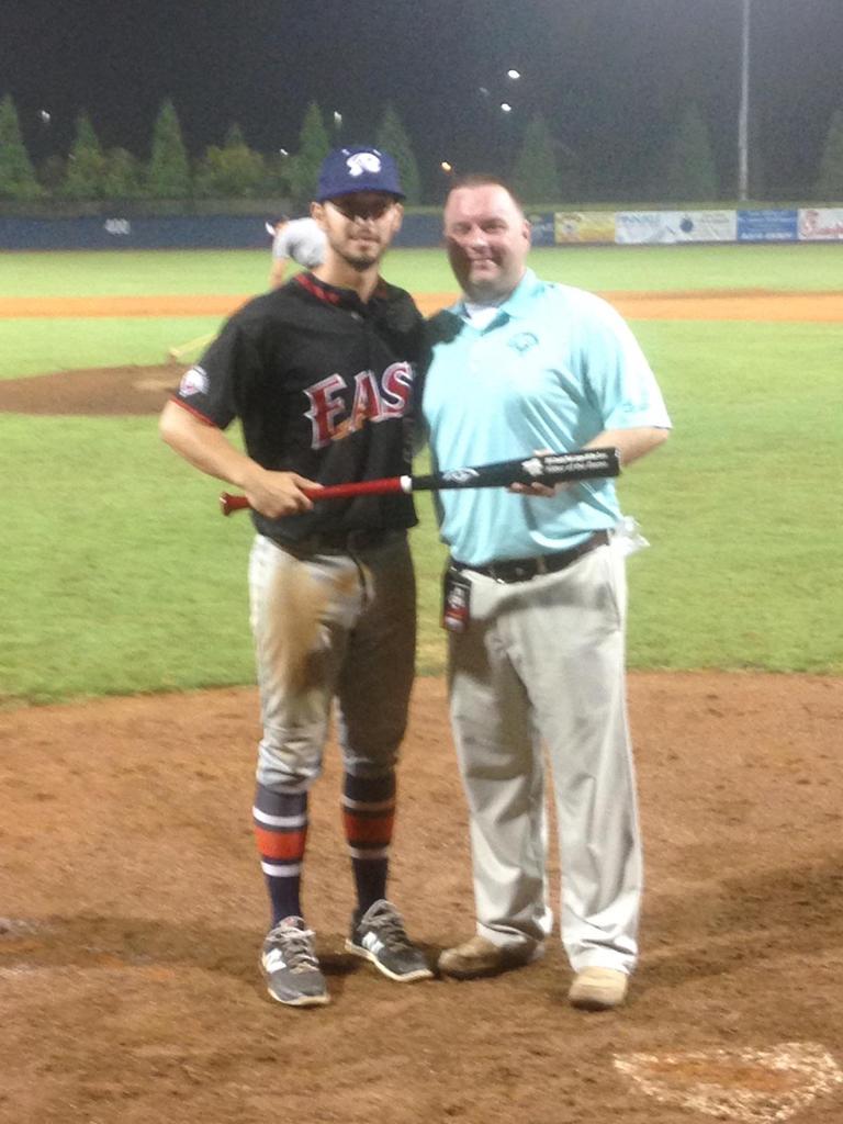 PeninsulaPilots's tweet photo. Congrats to @NLustrino7 on being named Offensive Player of the Game of the 2015 CPL All-Star Game! #PilotsNation http://t.co/KddvPlstwj