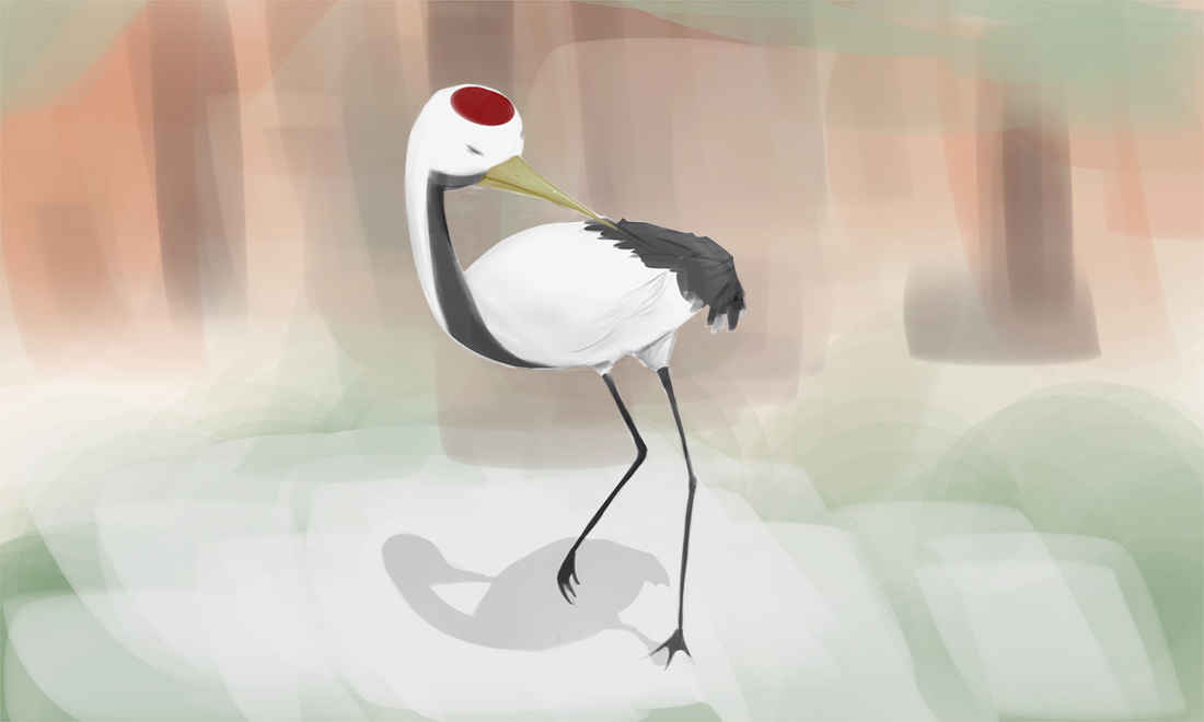 splicie's tweet photo. Just finished painting this crane for a potential monster in my game, though it doesn't seem very monster-like, haha http://t.co/fC0efGIjWf