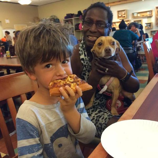 mishacollins's tweet image. i couldn’t go with @randomactsorg to hand out @pizzahut to the LA Downtown Women’s Center, so i sent my assistant.